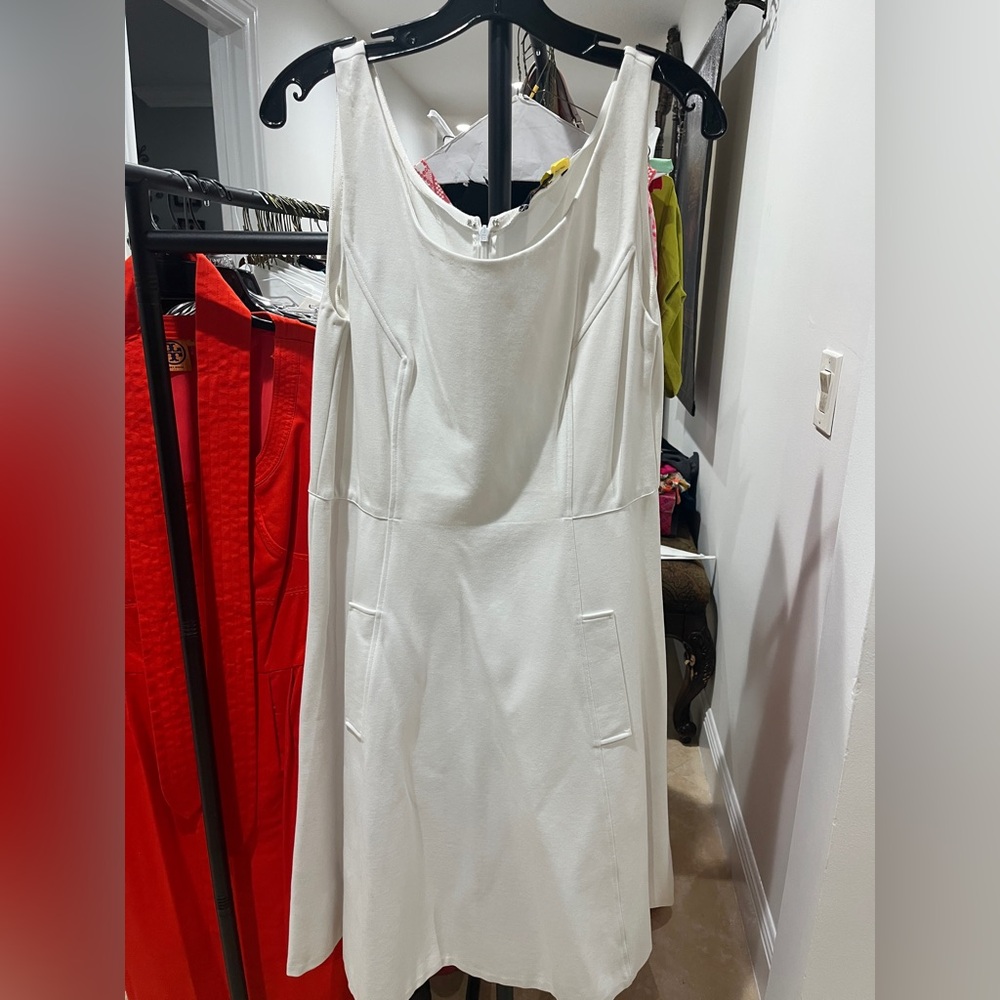 Brooks Brothers White Sheath Sleeveless Dress